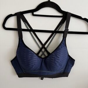 Victoria Sport Double Strap Racerback Sports Bra Women's 34B Underwired Blue
